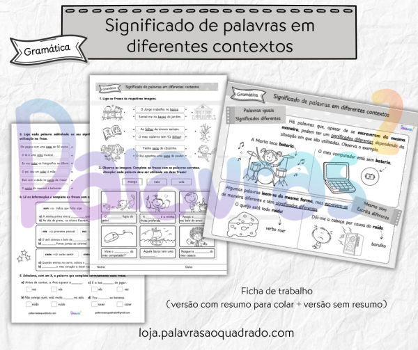 Significado de palavras em diferentes contextos