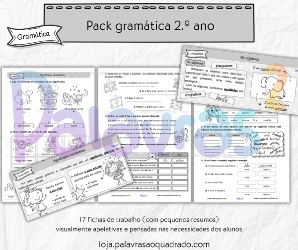 Pack gramática - 2.º ano