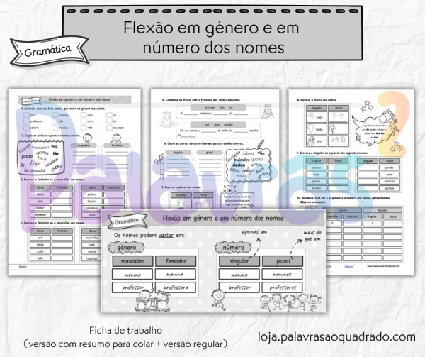 Flexão em género e em número dos nomes