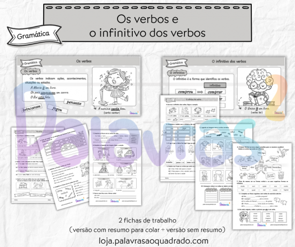 Os verbos e os infinitivo dos verbos