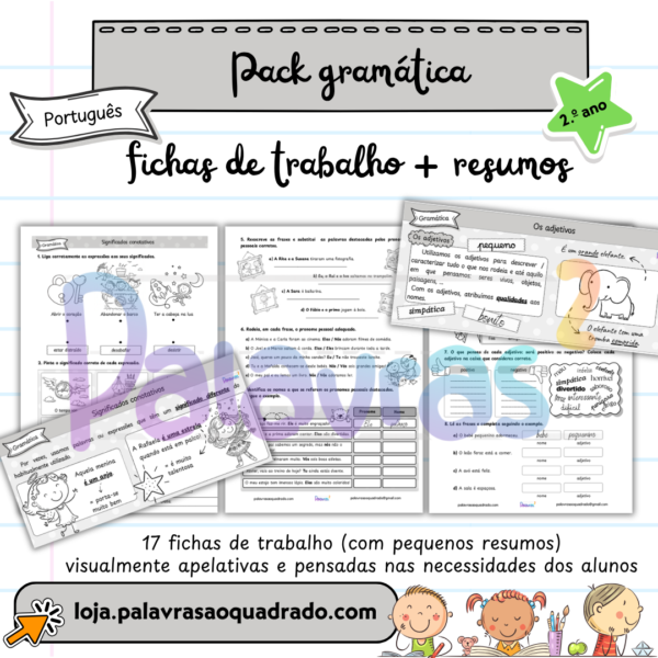 Pack gramática - 2.º ano