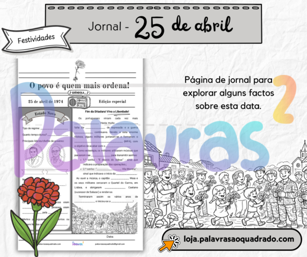Página de jornal - 25 de abril