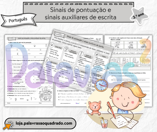 3.º ano - Sinais de pontuação e sinais auxiliares de escrita