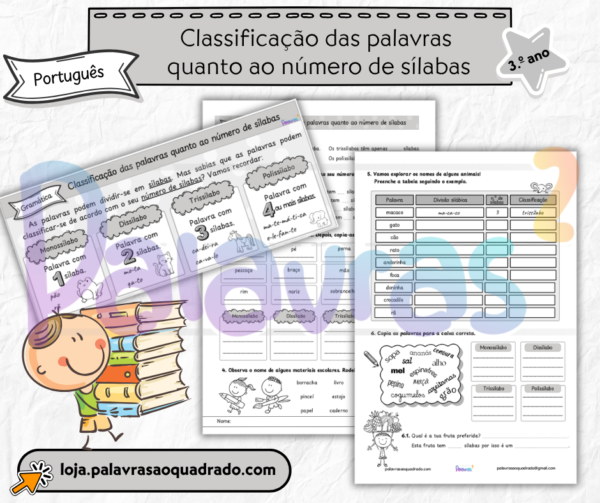 3.º ano - Classificação das palavras quanto ao número de sílabas