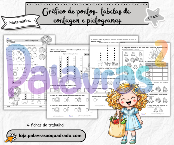 1.º ano - Gráfico de pontos, tabelas de contagem e pictogramas