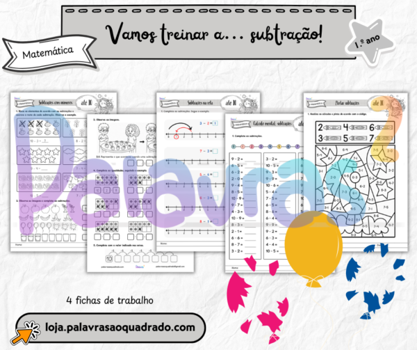 1.º ano - Vamos treinar a… subtração