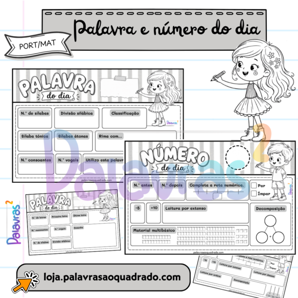 Palavra/N.&ordm; do dia - Para colar no caderno