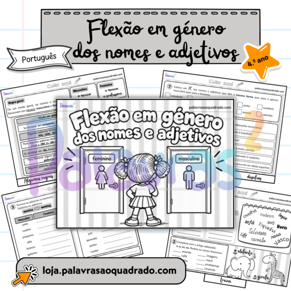 Flexão em género dos nomes e adjetivos (flipbook)