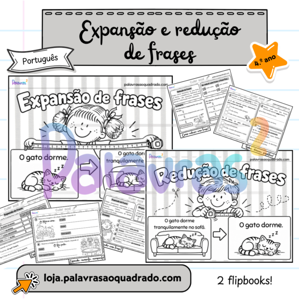 Expansão e redução de frases - flipbooks