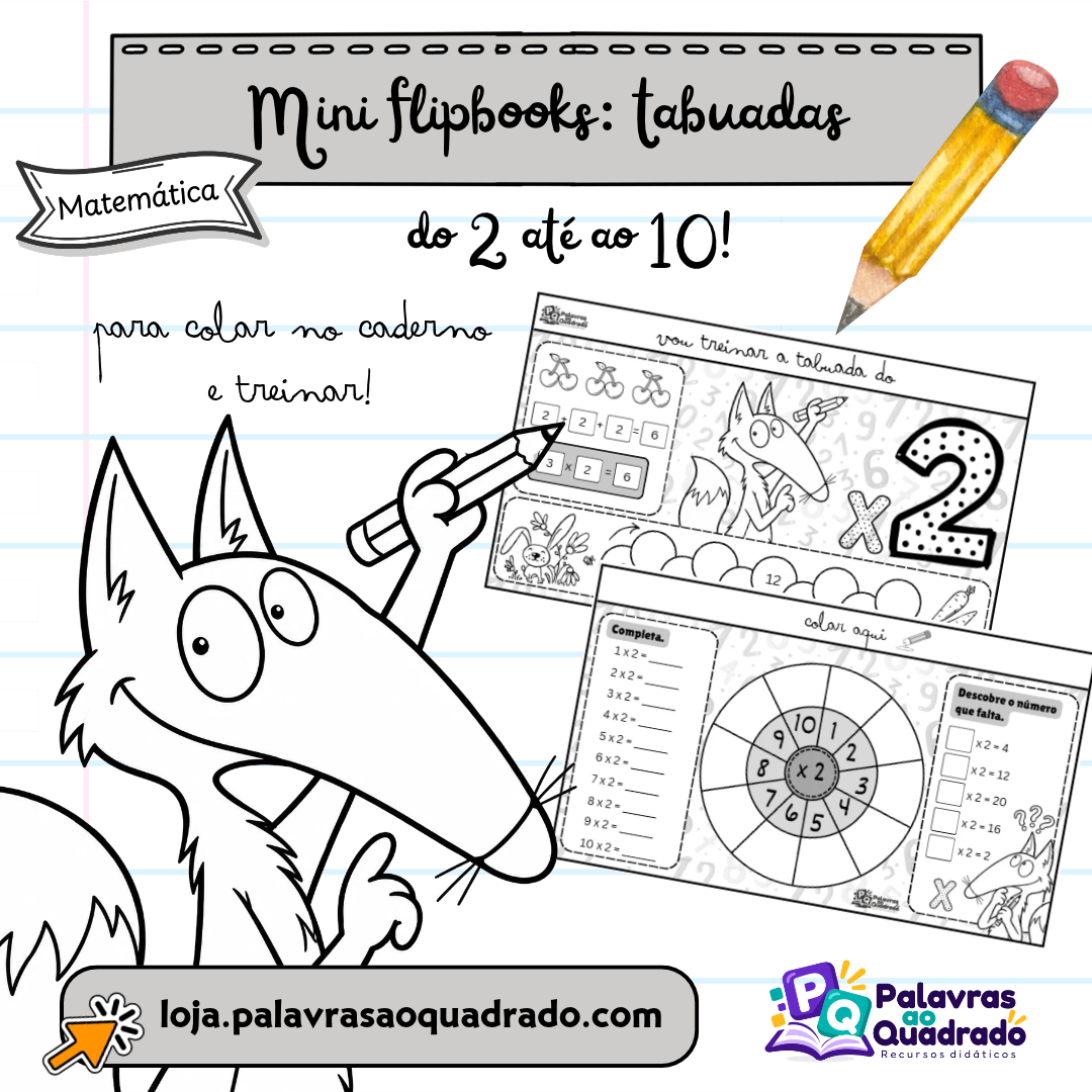 Mini-flipbooks das tabuadas